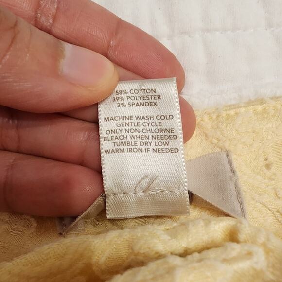 Ann Taylor LOFT Pale Yellow Eyelet Brocade Shorts, Size 10 - Picture 8 of 8